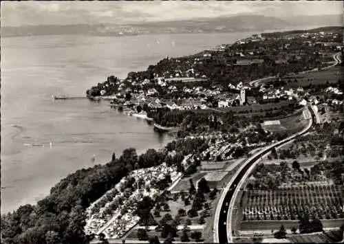 Ak Hagnau am Bodensee, Landschaft am Bodensee, Campingplatz, Schloß Kirchberg, moderne Einrichtun