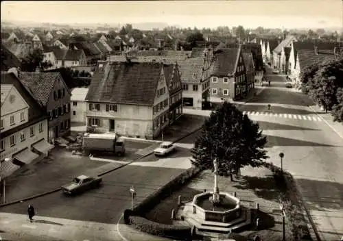 Ak Weißenhorn in Schwaben, Hauptplatz mit Nepomukbrunnen