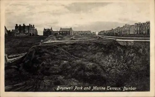 Ak Dunbar Schottland, Bayswell Park, Marine Terrace, Gebäude, Landschaft