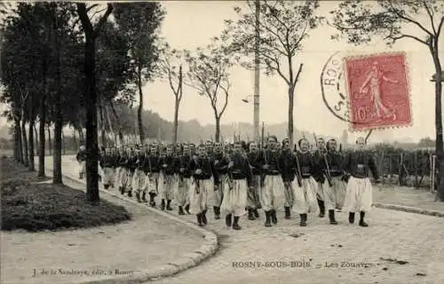 Ak Rosny sous Bois Seine Saint Denis, Les Zoauves