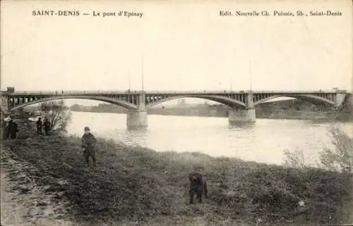 Ak Saint Denis Seine-Saint-Denis, Le Pont d'Epinay