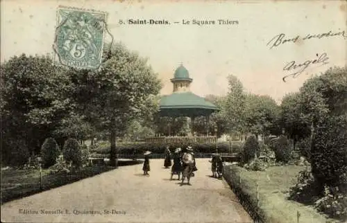 Ak Saint Denis Seine-Saint-Denis, Square Thiers