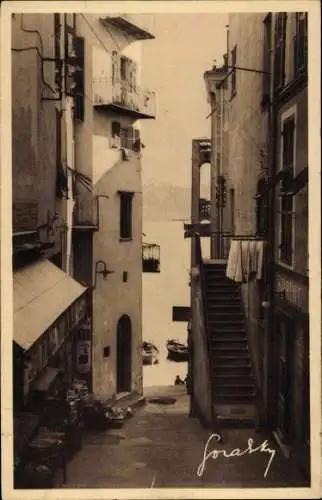Ak Villefranche sur Mer Alpes Maritimes, Vieille Rue