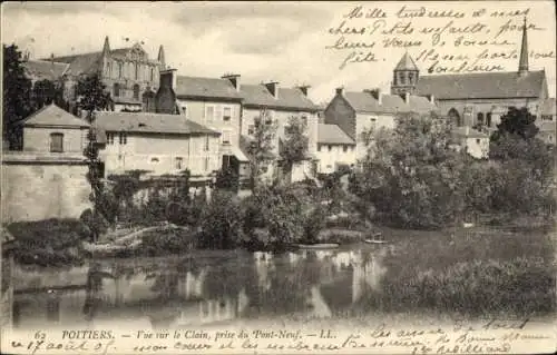 Ak Poitiers Vienne, Vue sur le Clain, prise du Pont-Neuf, Fluss, Häuser, 