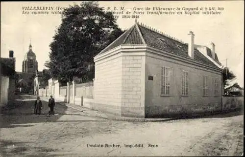 Ak Villeblevin Yonne, Gare de Villeneuve la Guyard