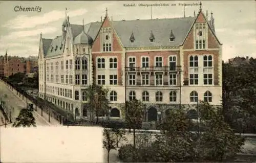 Ak Chemnitz in Sachsen, Kaiserl. Oberpostdirektion am Stefansplatz,  Architektur