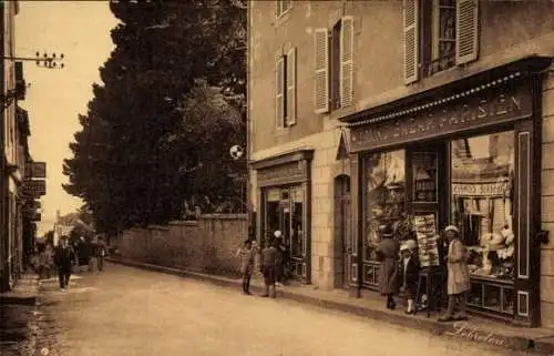 Ak Cancale Ille et Vilaine, Geschäfte, Straße, Personen, einladende Atmosphäre