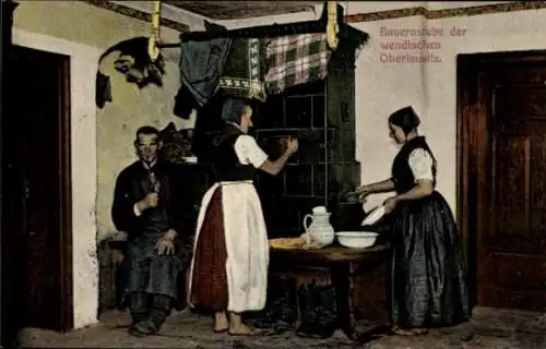 Ak Bauernstube der wendischen Oberlausitz