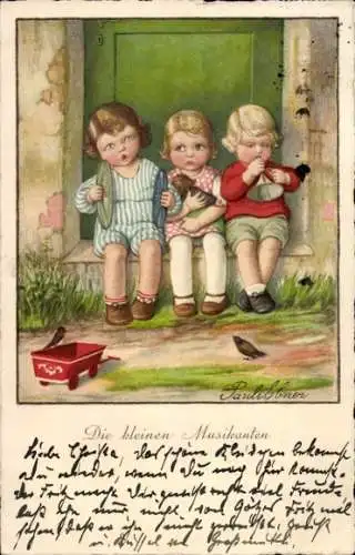 Künstler Ak Ebner, Pauli, Kinder machen Musik
