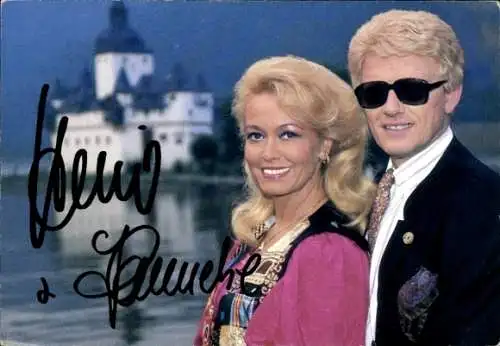 Ak Sänger Heino und Hannelore Kramm, Autogramm