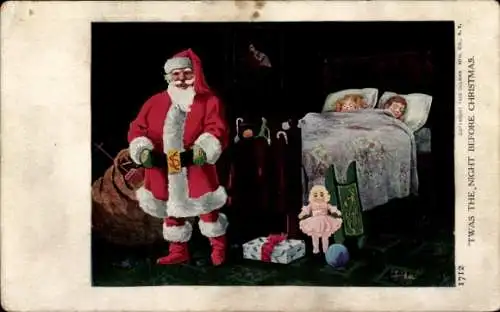 Ak Frohe Weihnachten, Weihnachtsmann, Es war die Nacht vor Weihnachten