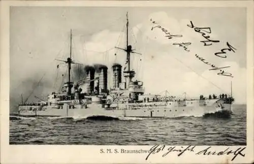 Ak Deutsches Kriegsschiff SMS Braunschweig, Kaiserliche Marine