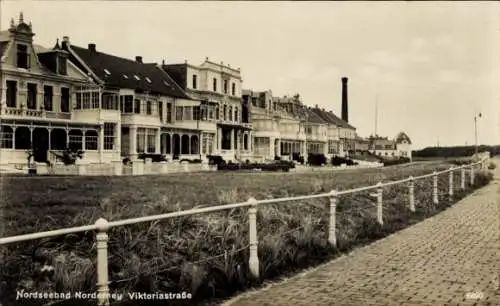 Ak Nordseebad Norderney Ostfriesland, Nordseebad  Viktoriastraße,  Häuser, Strandnähe
