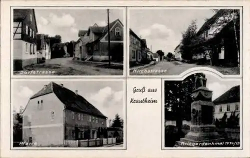 Ak Krautheim an der Jagst Baden Württemberg, Dorfstraße, Kirchstraße, Kirche, Kriegerdenkmal 1914