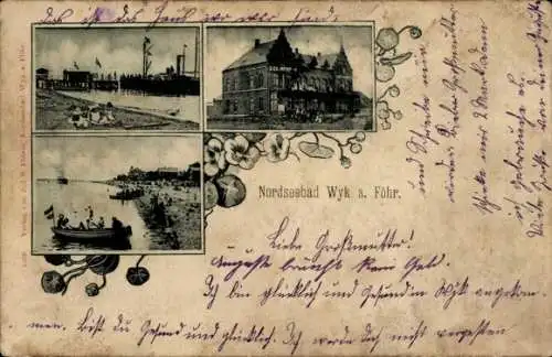 Ak Wyk auf Föhr Nordfriesland, Teilansichten, Strand, Seehospiz