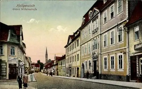 Ak Heilbad Heiligenstadt Eichsfeld Thüringen,  Untere Wilhelmstraße,  Gebäude, Straßenansicht