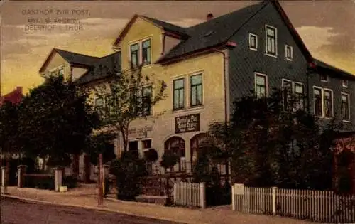 Ak Oberhof im Thüringer Wald, Gasthof zur Post, G. Zeigerer,  alte Architektur