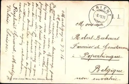 Ak Salvan Kanton Wallis Schweiz, Auszug einer Ziegenherde