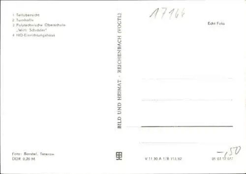 Ak Teterow in Mecklenburg, Teilübersicht, Turnhalle, Polytechnische Oberschule, HO-Einrichtung...