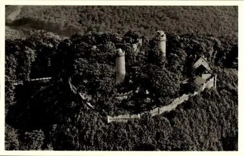 Ak Auerbach Bensheim an der Bergstraße Hessen, Fliegeraufnahme, Schlossruine