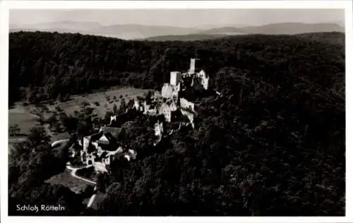 Ak Rötteln Haagen Lörrach in Baden, Burgruine Rötteln, Röttler Schloss; Fliegeraufnahme