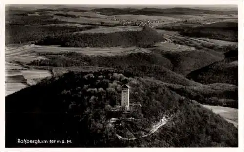 Ak Rossberg in Württemberg, Turm, Fliegeraufnahme