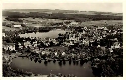 Ak Waldsee in der Pfalz, Luftaufnahme,  malerische Landschaft,  Gebäude