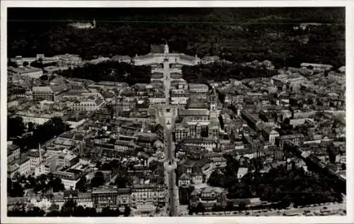 Ak Karlsruhe in Baden, Luftaufnahme von   Gebäude, Stadtansicht