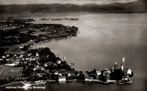 Ak Wasserburg am Bodensee Schwaben, Halbinsel Wasserburg am Bodensee, Landschaftsaufnahme,  Fotog