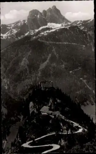 Ak Pfronten im Allgäu Bayern, Burg Falkenstein, Fliegeraufnahme