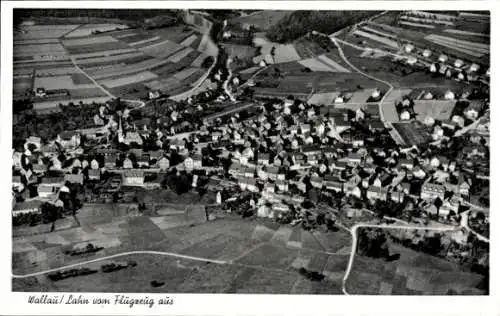 Ak Wallau Biedenkopf an der Lahn, Fliegeraufnahme