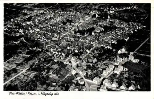 Ak Ober Mörlen Bad Nauheim in Hessen, Fliegeraufnahme