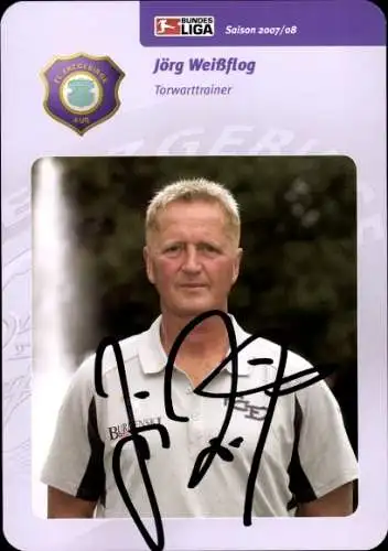 Autogrammkarte Torwarttrainer Jörg Weißflog, FC Erzgebirge Aue, Autogramm