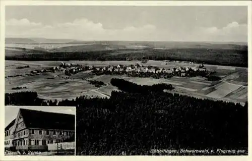 Ak Göttelfingen Seewald im Schwarzwald, Luftaufnahme  Gasthaus z. Sonne, Schwarzwald, 