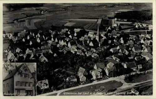 Ak Ottensoos in Mittelfranken, Luftaufnahme von Ottensoos, Häuseransicht, Handlung Herzog