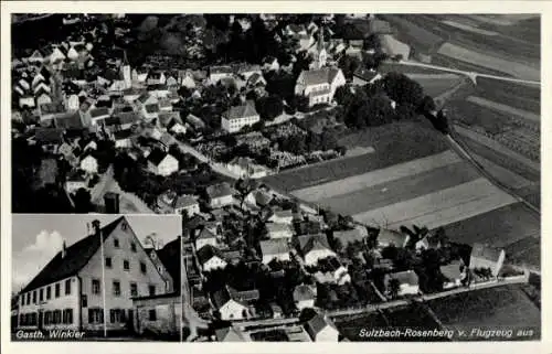 Ak Neukirchen bei Sulzbach-Rosenberg Oberpfalz, Luftaufnahme, Gasthaus Winkler, Wohnhäuser, Felde