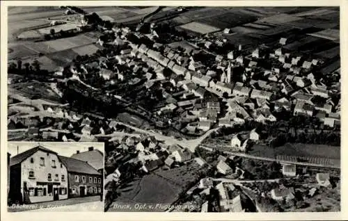 Ak Wolfsthal, Bezirk Bruck, Niederösterreich, Luftaufnahme von Bruck, Bäckerei Haller, ländliche 