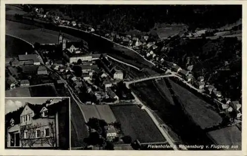 Ak Pielenhofen in der Oberpfalz, Luftaufnahme von  Kirche sichtbar, ländliche Umgebung, Flugzeuga