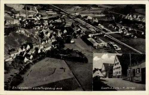 Ak Ehrenstein am Mehrbach Asbach im Westerwald, Luftaufnahme von  Gasthaus zur Ente, v. K. Jetter
