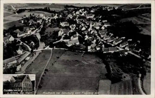 Ak Triberg badischer Schwarzwald, Luftaufnahme von Riedheim, Gasthaus z. Krone, Gg. Mann