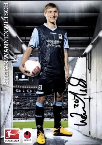 Autogrammkarte Fußballer Stefan Wannenwetsch, TSV 1860 München, Autogramm