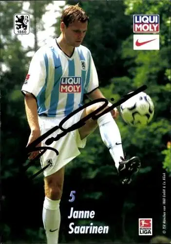 Autogrammkarte Fußballer Janne Saarinen, TSV 1860 München, Autogramm
