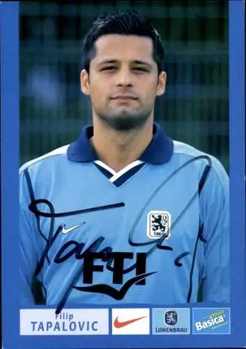 Autogrammkarte Fußballer Filip Tapalovic, TSV 1860 München, Autogramm