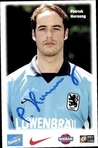 Autogrammkarte Fußballer Patrick Hornung, TSV 1860 München, Autogramm