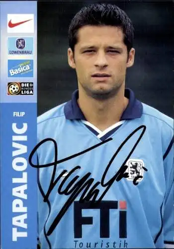 Autogrammkarte Fußballer Filip Tapalovic, TSV 1860 München, Autogramm