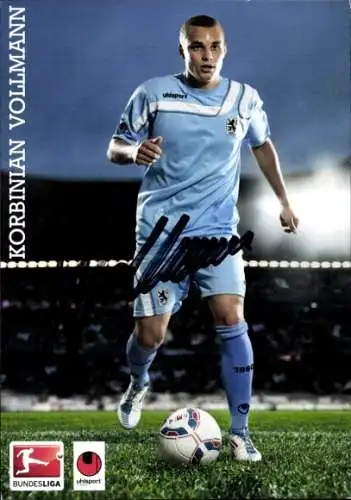 Autogrammkarte Fußballer Korbinian Vollmann, TSV 1860 München, Autogramm