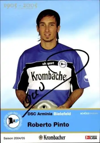 Autogrammkarte Fußballer Roberto Pinto, DSC Arminia Bielefeld, Autogramm