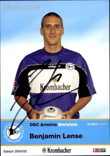 Autogrammkarte Fußballer Benjamin Lense, DSC Arminia Bielefeld, Autogramm