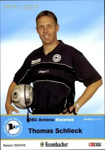 Autogrammkarte Torwarttrainer Thomas Schlieck, DSC Arminia Bielefeld, Autogramm