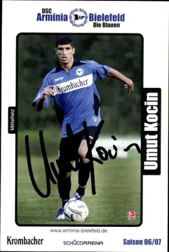 Autogrammkarte Fußballer Umut Kocin, DSC Arminia Bielefeld, Autogramm